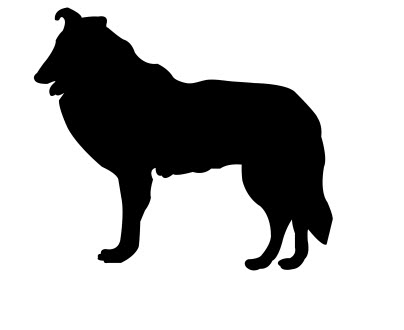 طرح سیلوئت سگ کولی مناسب برای استفاده در دستگاه های cnc چوب و cnc لیزر - collie silhouette dxf file