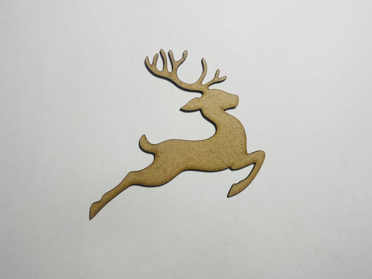 طرح گوزن شمالی پرنده چوبی ناتمام مناسب برای استفاده در دستگاه های cnc چوب و cnc لیزر - laser cut unfinished wood flying reindeer shape craft cdr file
