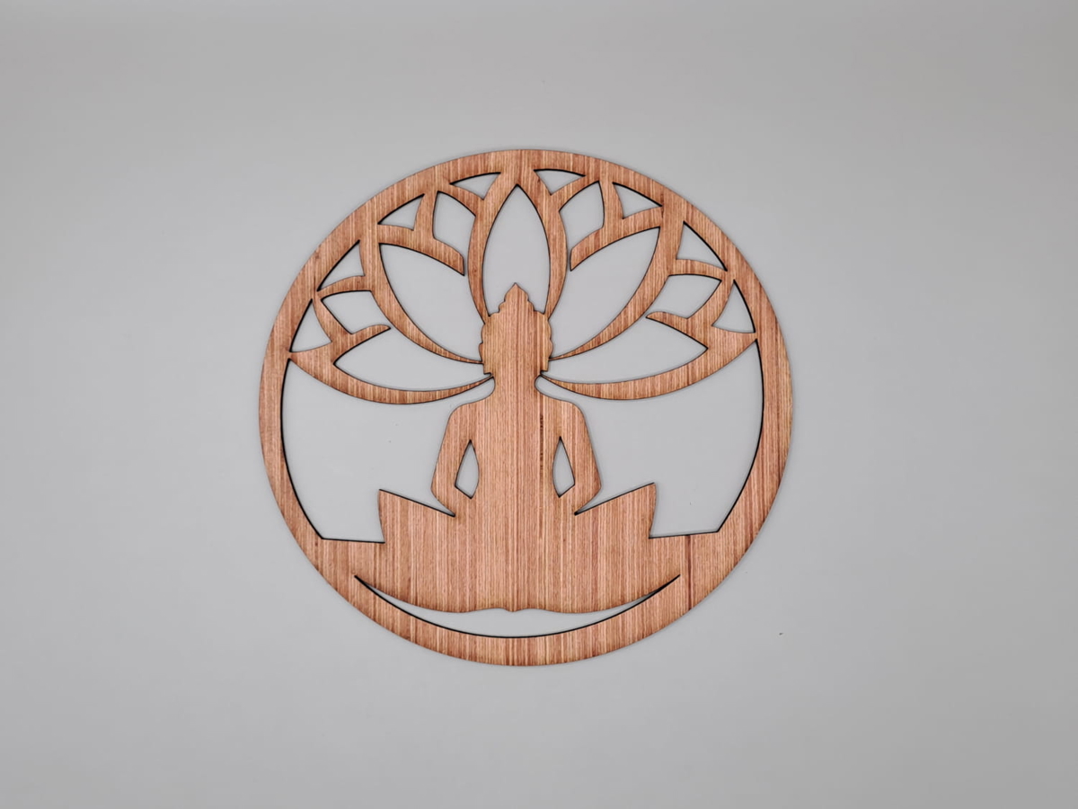 طرح بودا طرح چوب ناتمام مناسب برای استفاده در دستگاه های cnc چوب و cnc لیزر - laser cut buddha shape unfinished wood craft cut out cdr file