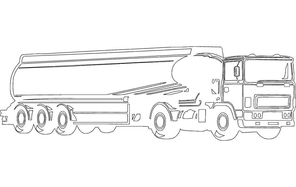 طرح کامیون تانکر سوخت مناسب برای استفاده در دستگاه های cnc چوب و cnc لیزر - fuel tanker truck dxf file