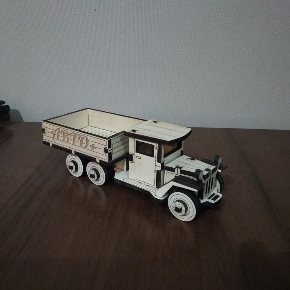 طرح کارت ویزیت جای کارت ویزیت کامیون مناسب برای استفاده در دستگاه های cnc چوب و cnc لیزر - laser cut truck business card holder cdr file
