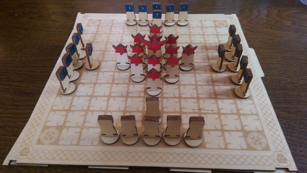طرح بازی تخته ای وایکینگ ها مناسب برای استفاده در دستگاه های cnc چوب و cnc لیزر - laser cut viking board game svg file