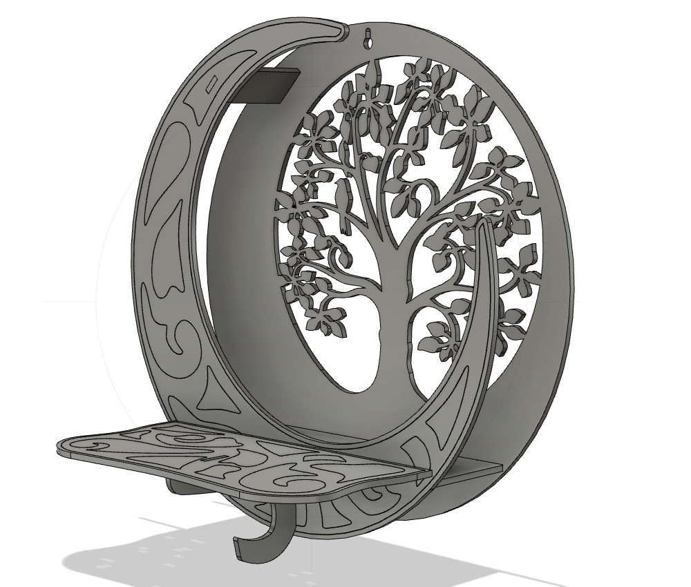 طرح قفسه هلال ماه مناسب برای استفاده در دستگاه های cnc چوب و cnc لیزر - laser cut crescent moon shelf cdr file