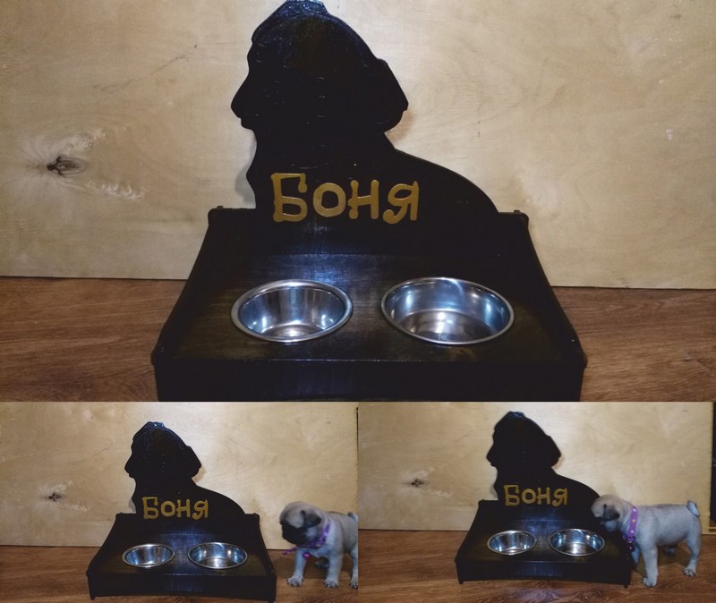 طرح جا ظرفی سگ طرح سگ مناسب برای استفاده در دستگاه های cnc چوب و cnc لیزر - laser cut personalized dog bowl stand cdr file