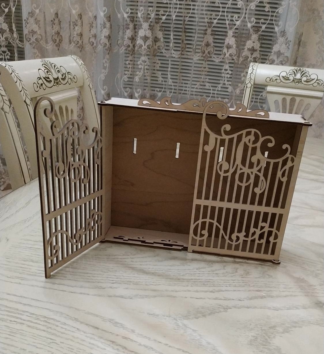 طرح جاکلیدی چوبی دکوری مناسب برای استفاده در دستگاه های cnc چوب و cnc لیزر - laser cut decorative wooden key cabinet dxf file