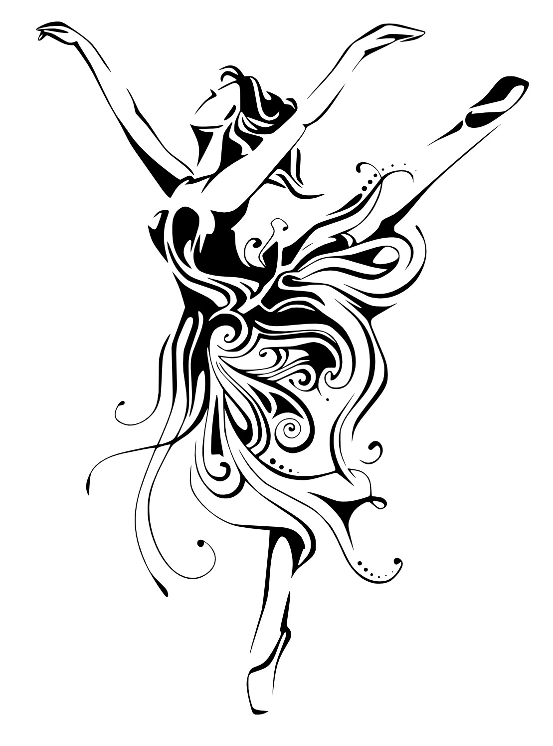 طرح فایل سی دی آر رقصنده زن بالرین مناسب برای استفاده در دستگاه های cnc چوب و cnc لیزر - ballerina female dancer cdr file