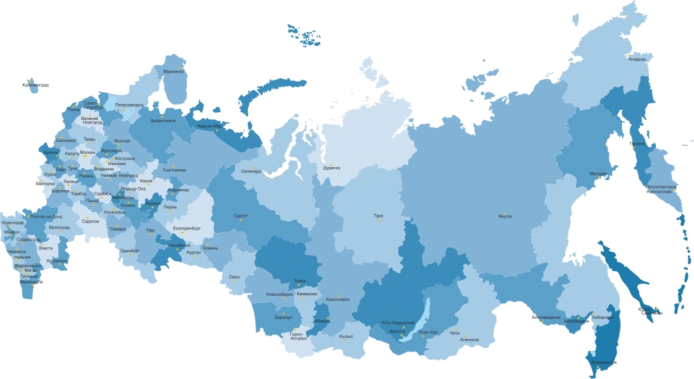 طرح وکتور نقشه روسیه با جزئیات بالا مناسب برای استفاده در دستگاه های cnc چوب و cnc لیزر - russia map highly detailed vector cdr file