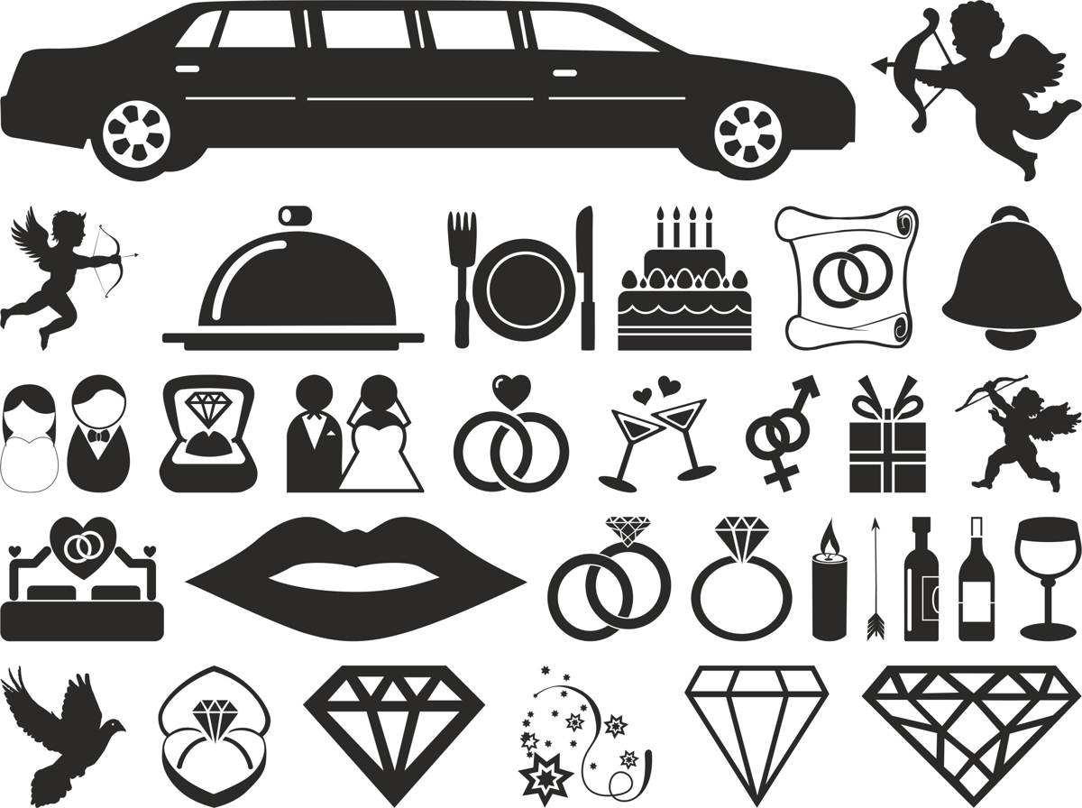 طرح مجموعه وکتور عروسی مناسب برای استفاده در دستگاه های cnc چوب و cnc لیزر - wedding vector pack cdr file