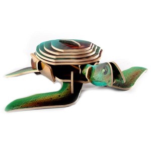 طرح پازل سه بعدی لاک پشت مناسب برای استفاده در دستگاه های cnc چوب و cnc لیزر - turtle 3d puzzle dxf file