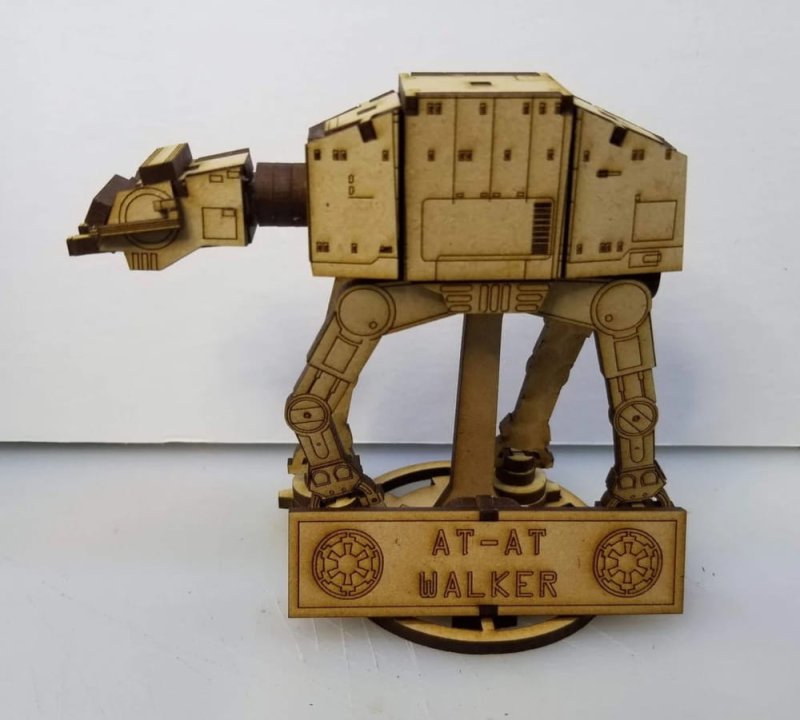 طرح جنگ ستارگان در ورزشگاه واکر مناسب برای استفاده در دستگاه های cnc چوب و cnc لیزر - laser cut star wars at at walker svg file