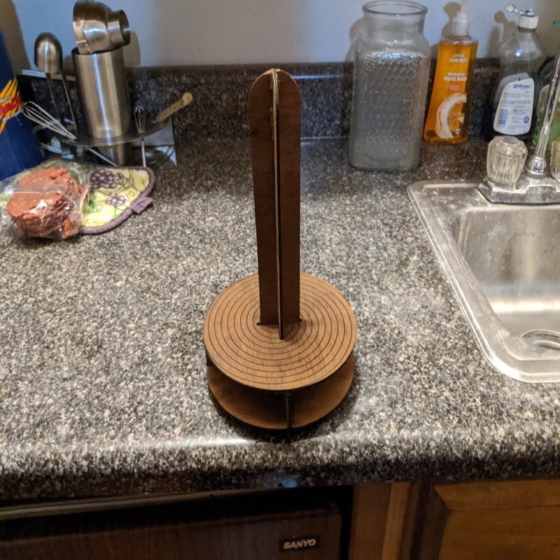 طرح جا دستمال کاغذی مناسب برای استفاده در دستگاه های cnc چوب و cnc لیزر - laser cut paper towel stand