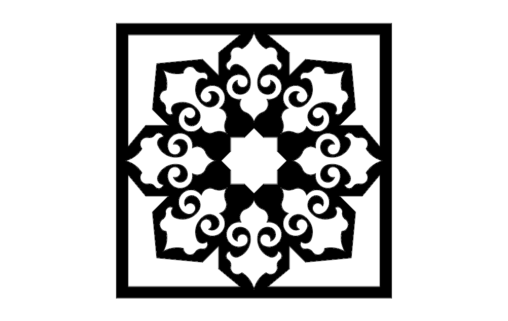 طرح اسلامی شماره ۵ مناسب برای استفاده در دستگاه های cnc چوب و cnc لیزر - islamic pattern 5 dxf file