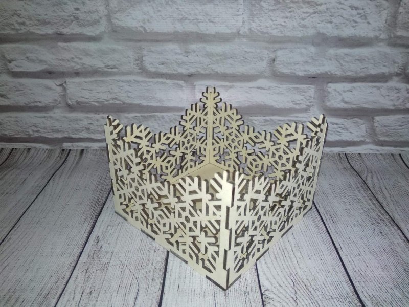 طرح جا دستمال کاغذی طرح دانه برف با مناسب برای استفاده در دستگاه های cnc چوب و cnc لیزر - laser cut snowflake napkin holder