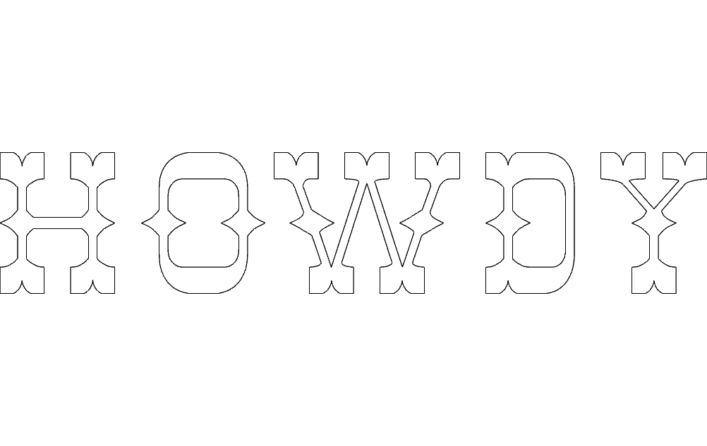 طرح حروف سلام مناسب برای استفاده در دستگاه های cnc چوب و cnc لیزر - howdy letters dxf file