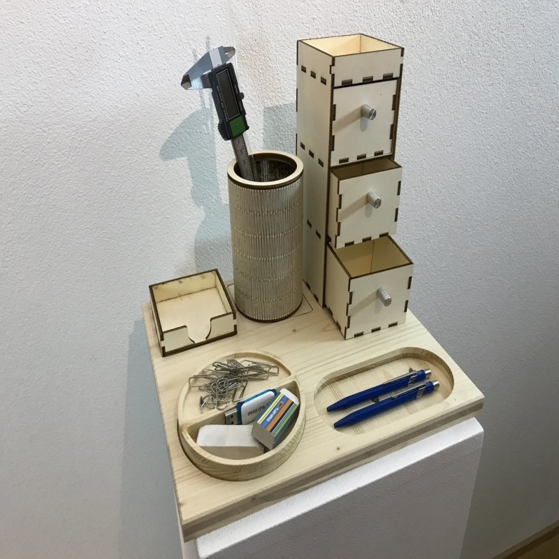 طرح سازمان دهنده دفتر مناسب برای استفاده در دستگاه های cnc چوب و cnc لیزر - laser cut office organizer