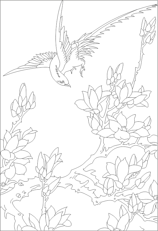 طرح منظره گلدار مناسب برای استفاده در دستگاه های cnc چوب و cnc لیزر - floral scenery cdr file