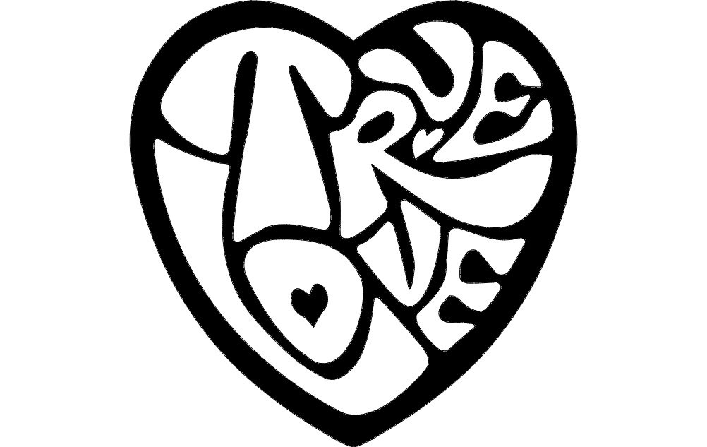 طرح قلب مناسب برای استفاده در دستگاه های cnc چوب و cnc لیزر - heart design dxf file