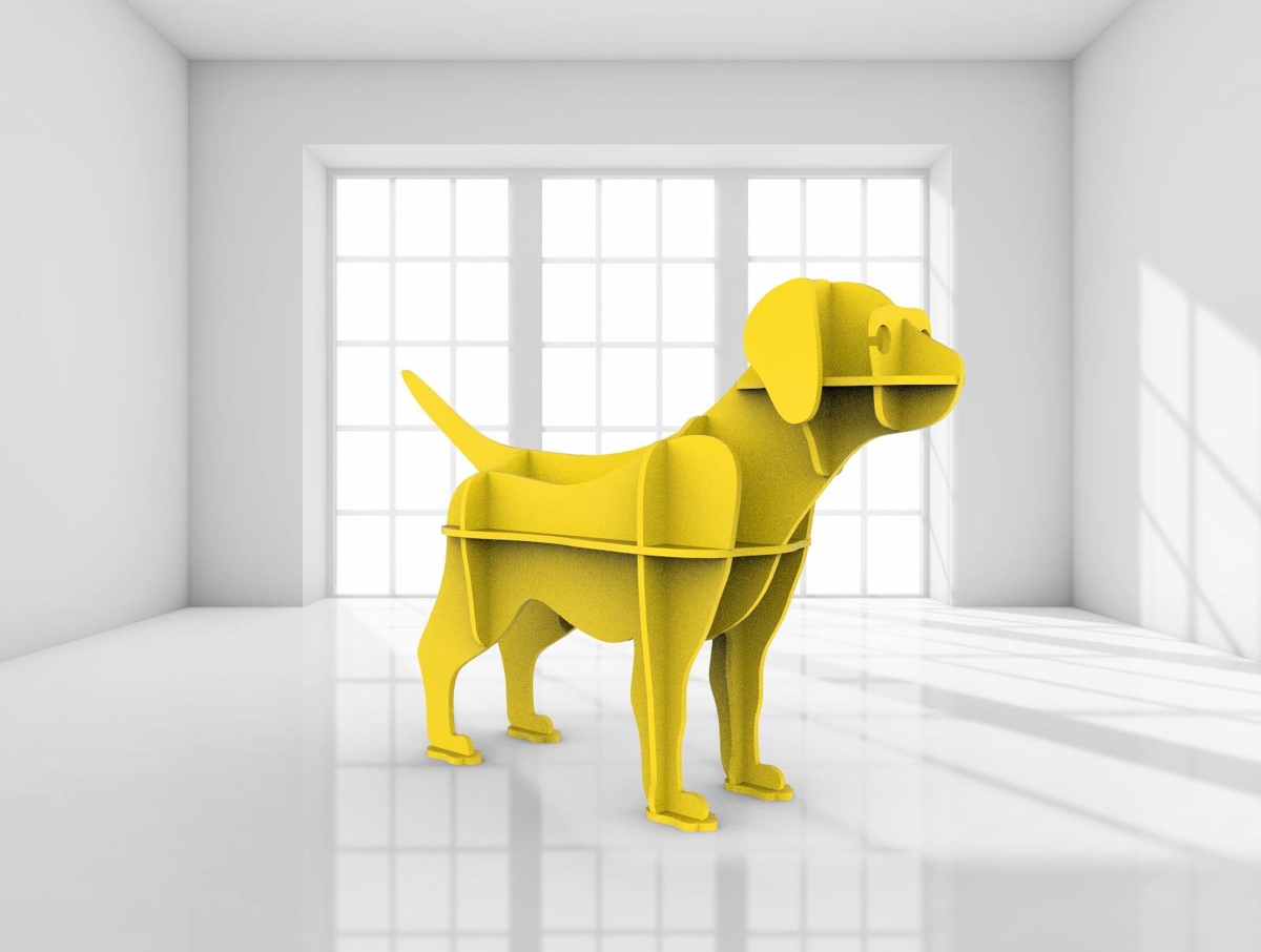 طرح سه بعدی توله سگ مناسب برای استفاده در دستگاه های cnc چوب و cnc لیزر - puppy 3d dxf file