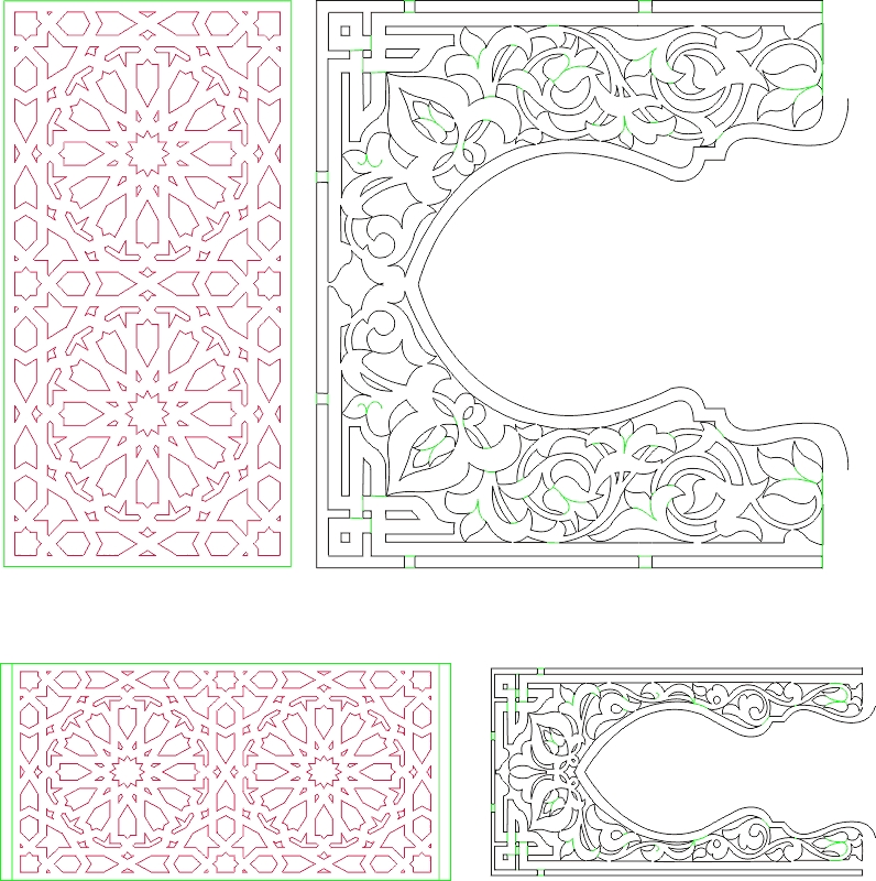 طرح مراکشی مناسب برای استفاده در دستگاه های cnc چوب و cnc لیزر - moroccan pattern cdr file