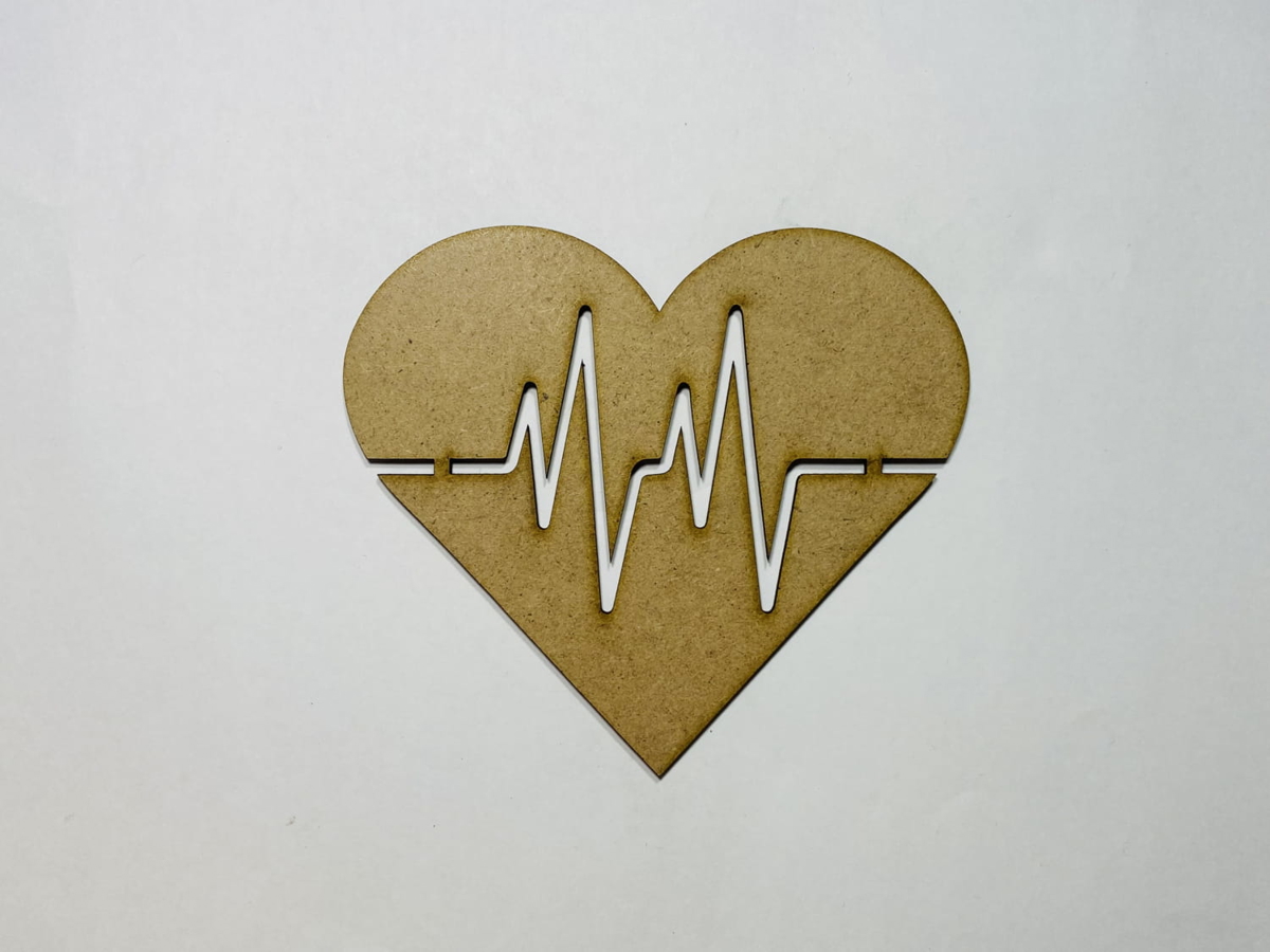 طرح قلب مناسب برای استفاده در دستگاه های cnc چوب و cnc لیزر - laser cut heartbeat unfinished wood cutout shape cdr file