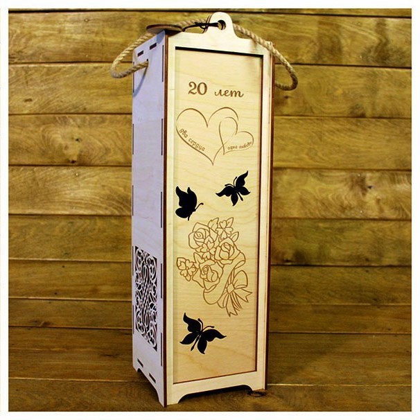 طرح نوشابه شخصی هدیه مناسب برای استفاده در دستگاه های cnc چوب و cnc لیزر - laser cut personalized wine gift cdr file
