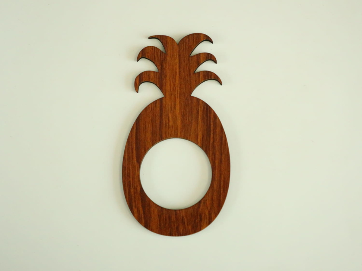 طرح حلقه دستمال سفره آناناسی مناسب برای استفاده در دستگاه های cnc چوب و cnc لیزر - laser cut pineapple napkin ring cdr file