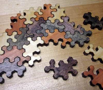 طرح کاشی چند وجهی مناسب برای استفاده در دستگاه های cnc چوب و cnc لیزر - laser cut polyhex tiles cdr file