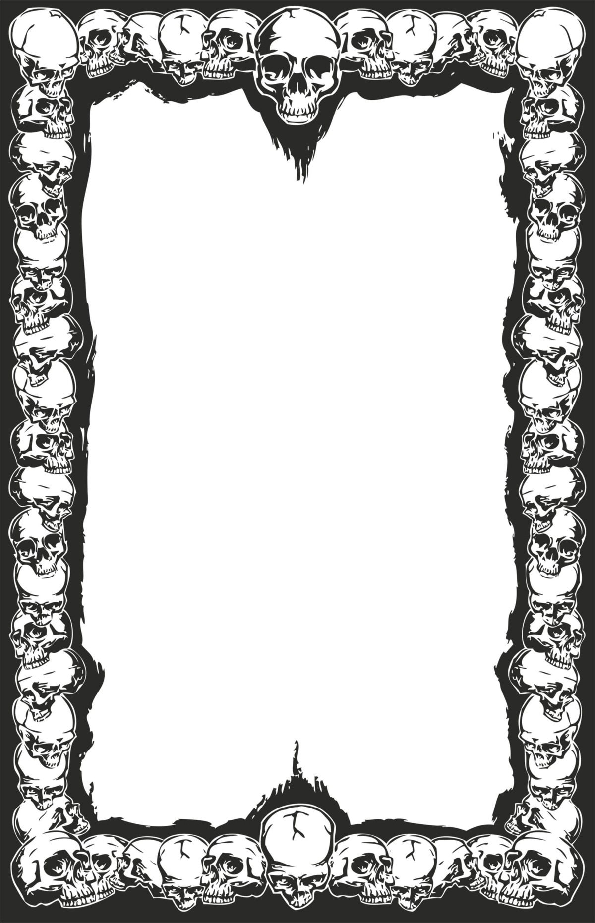 طرح قاب آینه با طرح جمجمه مناسب برای استفاده در دستگاه های cnc چوب و cnc لیزر - frame for mirror with skulls dxf file