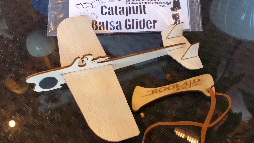 طرح منجنیق گلایدر مناسب برای استفاده در دستگاه های cnc چوب و cnc لیزر - laser cut catapult glider dxf file