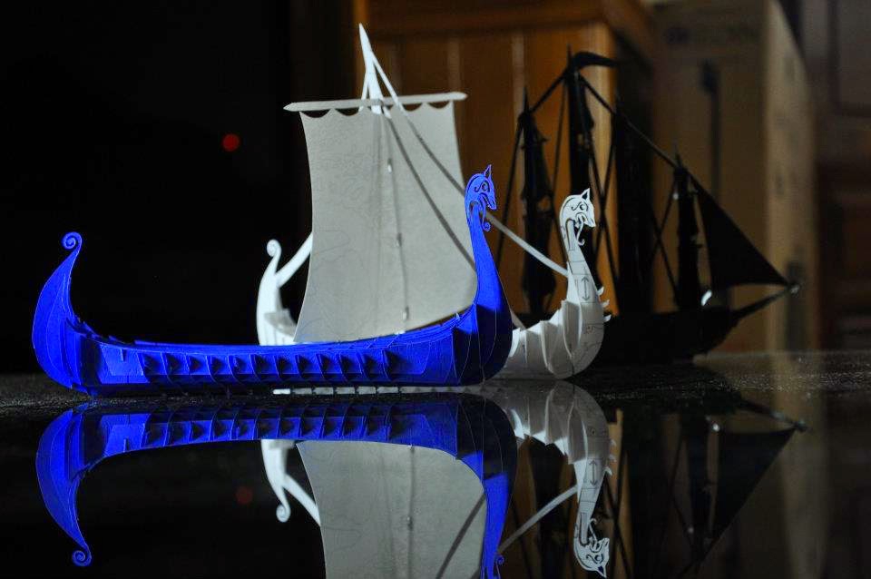 طرح کشتی وایکینگ مناسب برای استفاده در دستگاه های cnc چوب و cnc لیزر - laser cut viking ship template cdr file