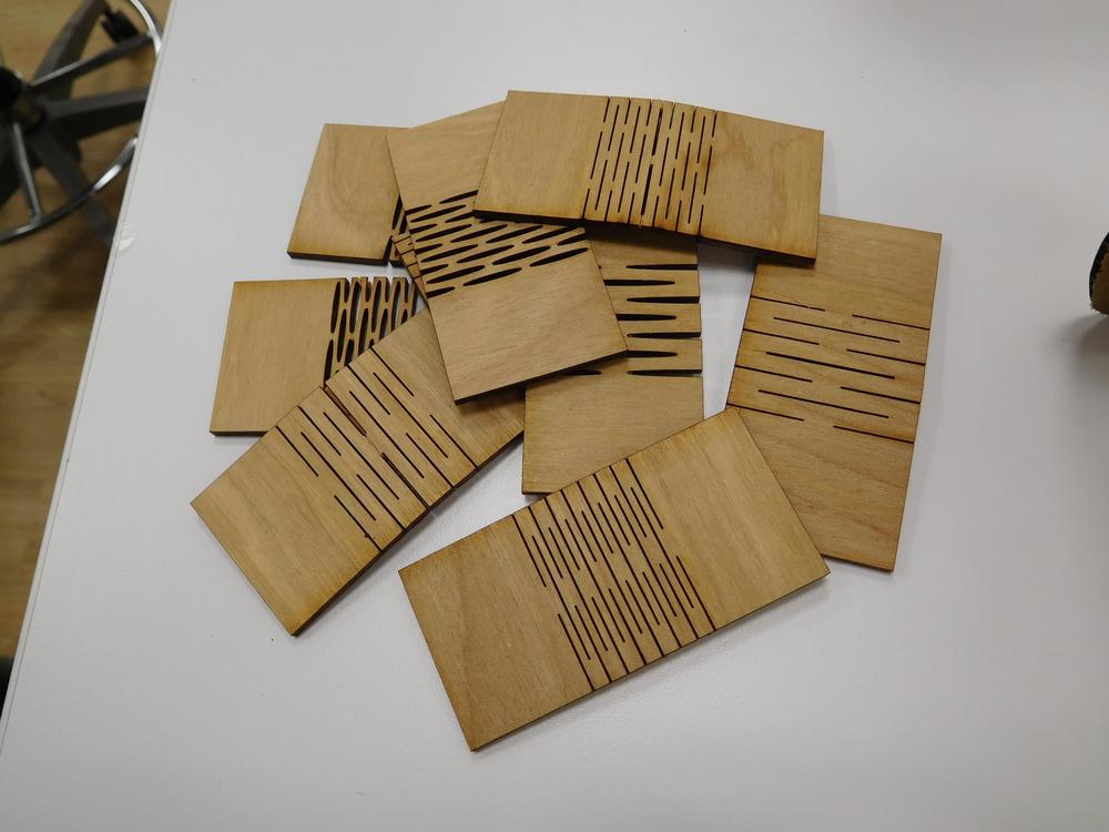 طرح قالب تست لولای زنده مناسب برای استفاده در دستگاه های cnc چوب و cnc لیزر - laser cut living hinge test templates svg file
