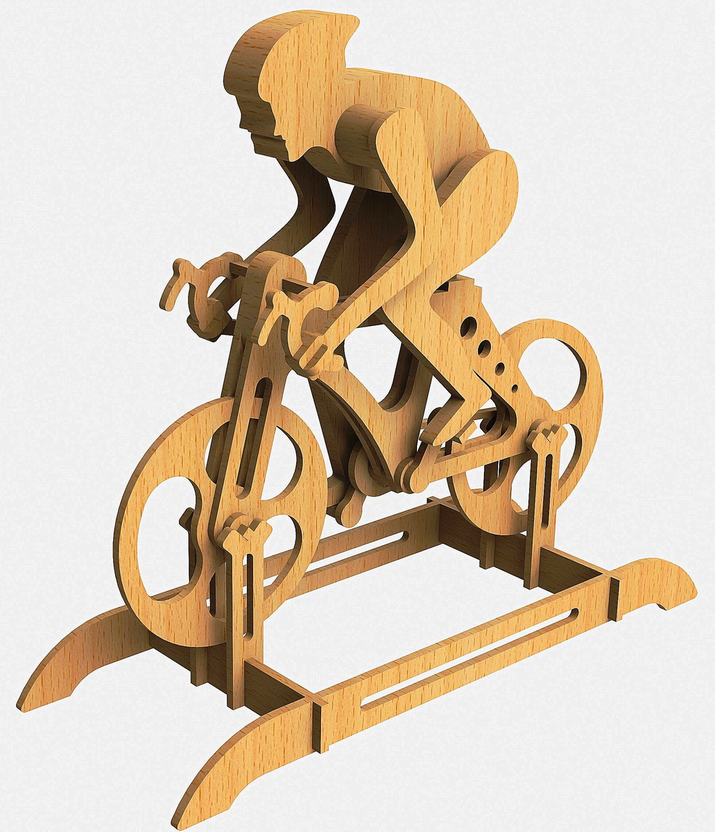 طرح دوچرخه مسابقه ای مناسب برای استفاده در دستگاه های cnc چوب و cnc لیزر - laser cut racing bike racer bicycle dxf file