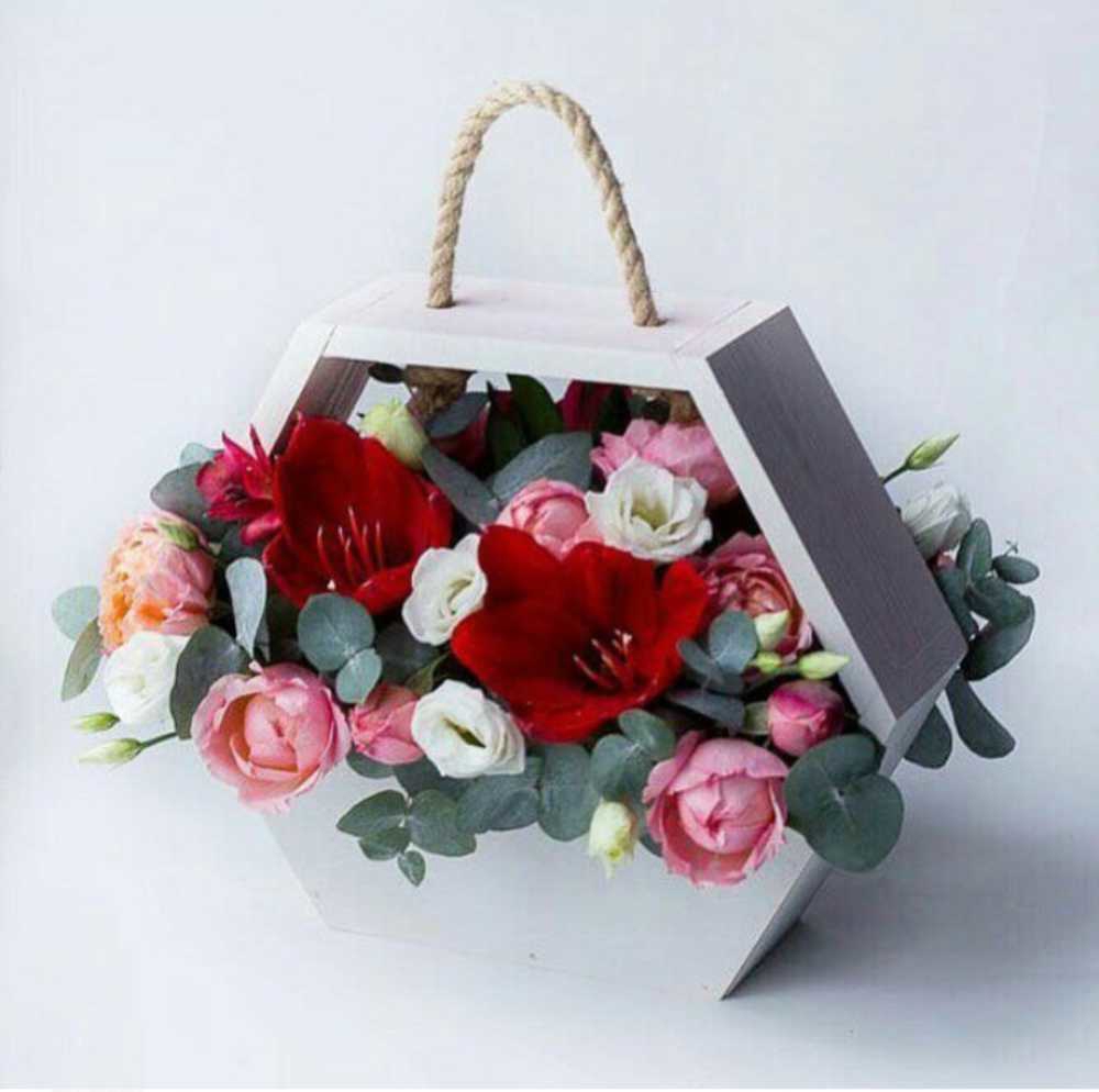 طرح سبد گل آویز طرح جعبه گل شش وجهی برای روز ولنتاین مناسب برای استفاده در دستگاه های cnc چوب و cnc لیزر - laser cut hanging flower basket valentines day decor hexahedron flower box cdr file