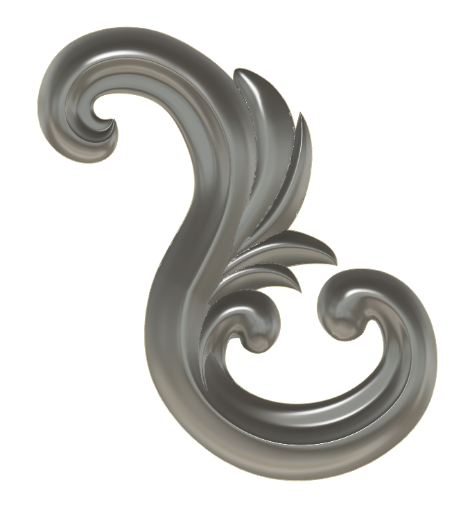 طرح منبت کاری چوب با سی ان سی تزئینی مناسب برای استفاده در دستگاه های cnc چوب و cnc لیزر - ornamental flourish cnc wood carving design stl file