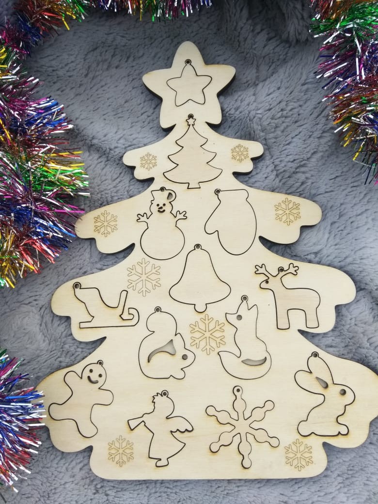 طرح قالب‌های تزئینی درخت کریسمس مناسب برای استفاده در دستگاه های cnc چوب و cnc لیزر - laser cut christmas tree decor templates cdr file