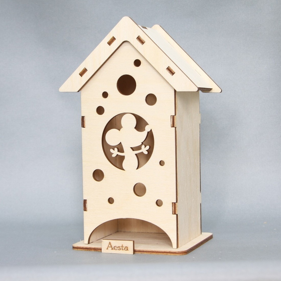 طرح موش چایخانه ۲۰۲۰ مناسب برای استفاده در دستگاه های cnc چوب و cnc لیزر - laser cut tea house mouse 2020 cdr file