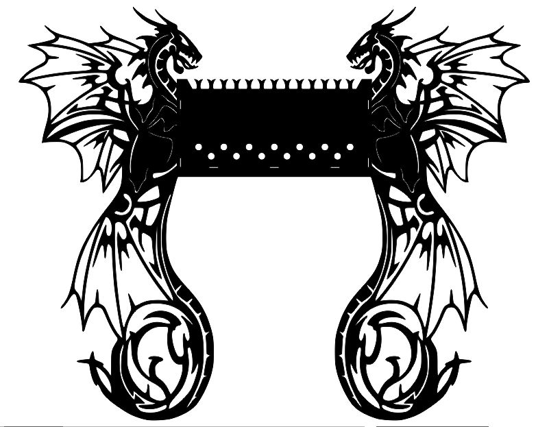 طرح منقل باربیکیو اژدها برش پلاسما مناسب برای استفاده در دستگاه های cnc چوب و cnc لیزر - plasma cut dragon bbq barbecue grill dxf file