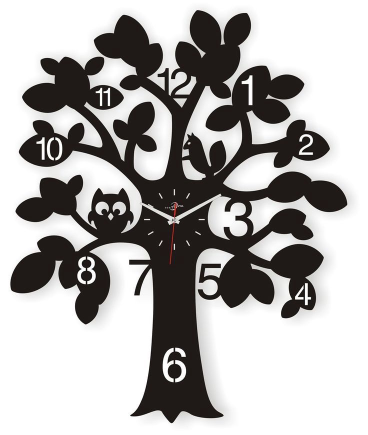 طرح ساعت دیواری طرح درخت مناسب برای استفاده در دستگاه های cnc چوب و cnc لیزر - laser cut tree clock wall decor cdr file