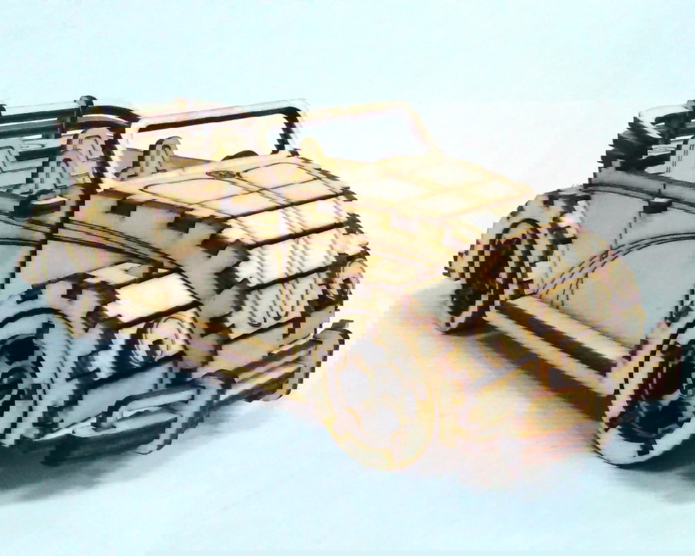 طرح ماشین اسباب بازی فولکس واگن بیتل کانورتیبل مناسب برای استفاده در دستگاه های cnc چوب و cnc لیزر - laser cut volkswagen beetle convertible toy car cdr file