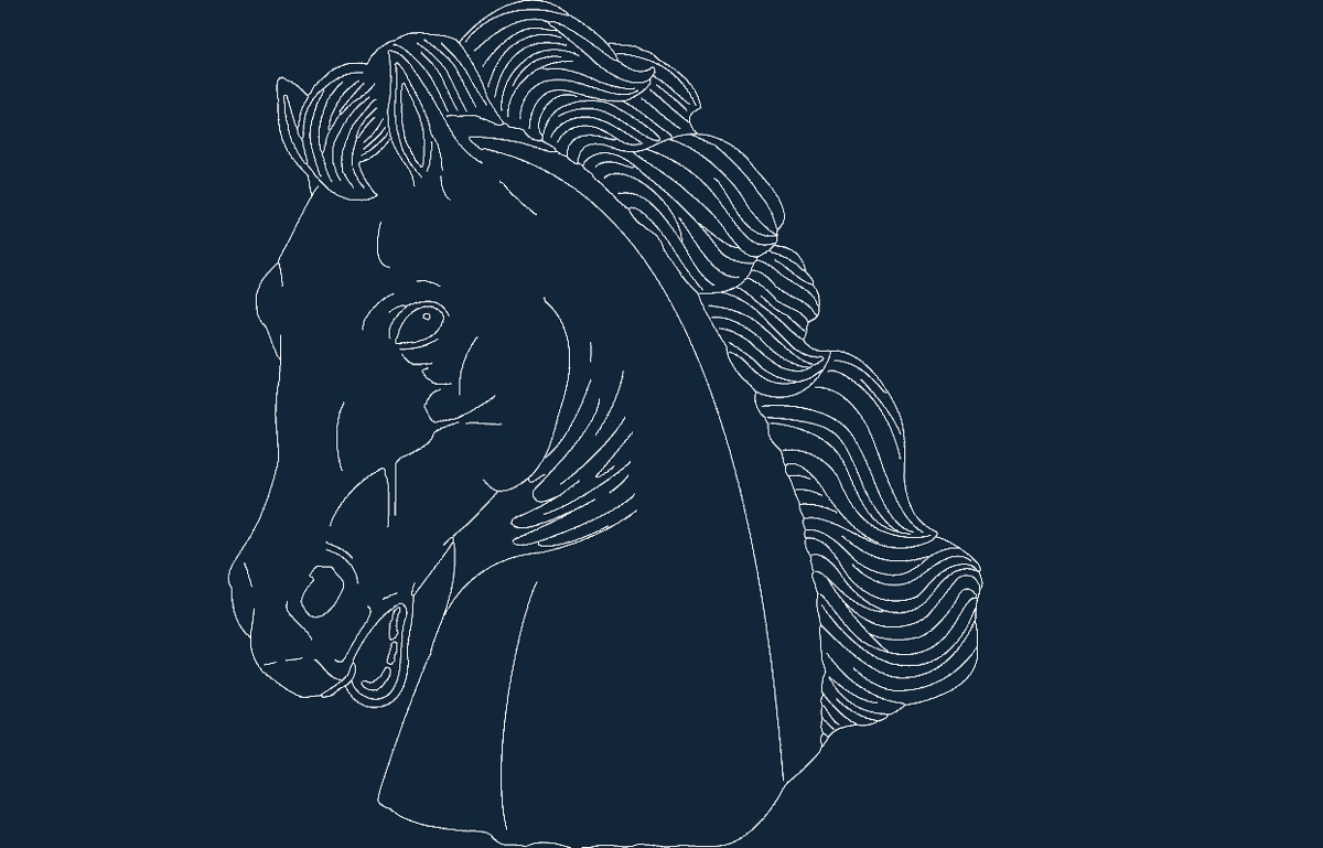 طرح اسب مناسب برای استفاده در دستگاه های cnc چوب و cnc لیزر - horse dxf file