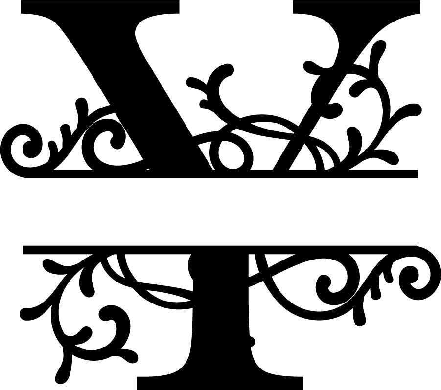 طرح مونوگرام شکفته حرف Y مناسب برای استفاده در دستگاه های cnc چوب و cnc لیزر - flourished split monogram y letter eps file