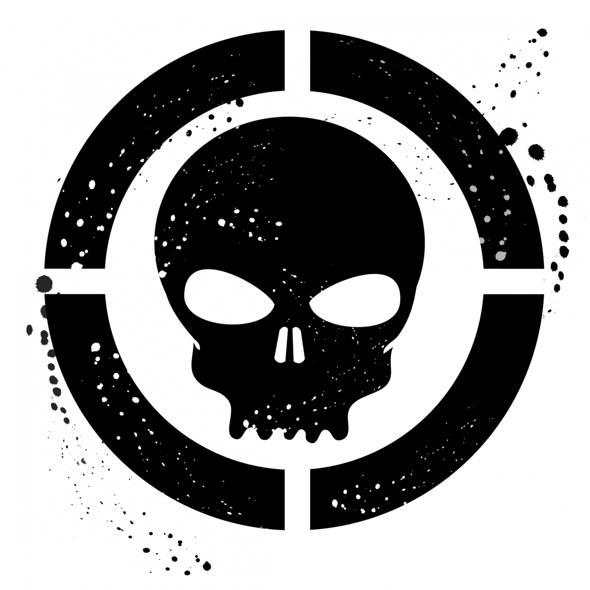 طرح نماد جمجمه گرانج مناسب برای استفاده در دستگاه های cnc چوب و cnc لیزر - grunge skull symbol eps file