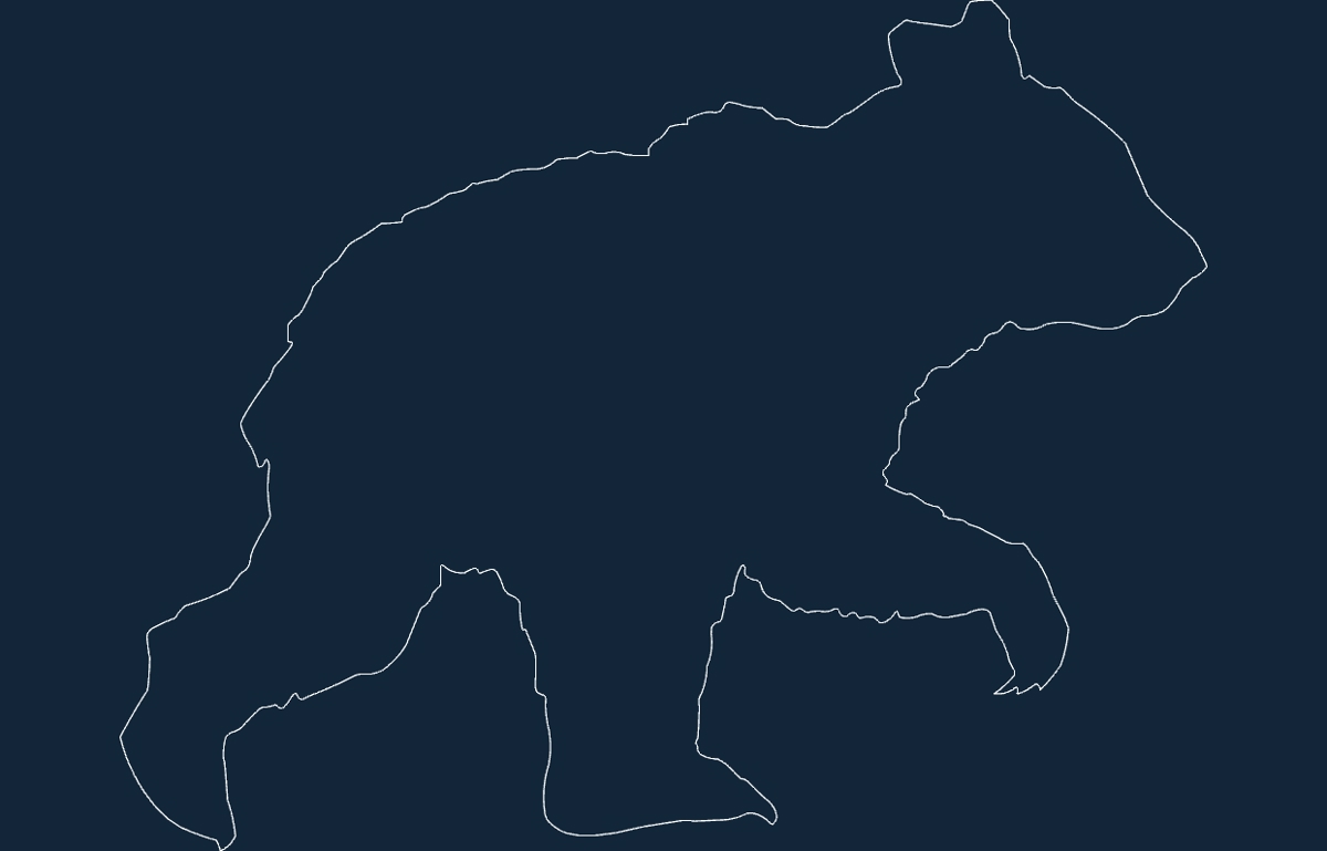 طرح حیوانات خرس مناسب برای استفاده در دستگاه های cnc چوب و cnc لیزر - animal bear dxf file