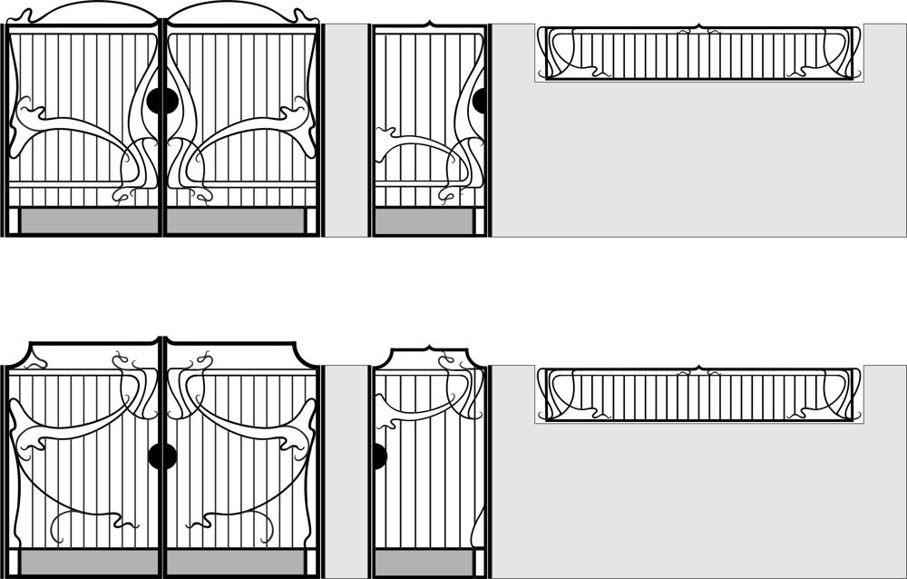 طرح فایل وکتور هنری دروازه فرفورژه مناسب برای استفاده در دستگاه های cnc چوب و cnc لیزر - wrought iron gate vector art cdr file