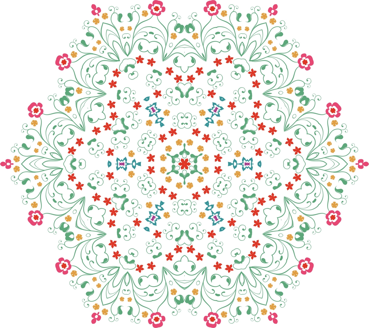 طرح ماندالا (چرخ هستی)ی گل مناسب برای استفاده در دستگاه های cnc چوب و cnc لیزر - flower mandala cdr file
