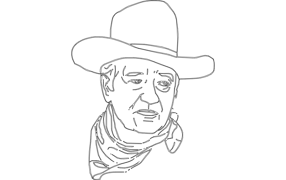 طرح جان وین ۲ مناسب برای استفاده در دستگاه های cnc چوب و cnc لیزر - john wayne 2 dxf file