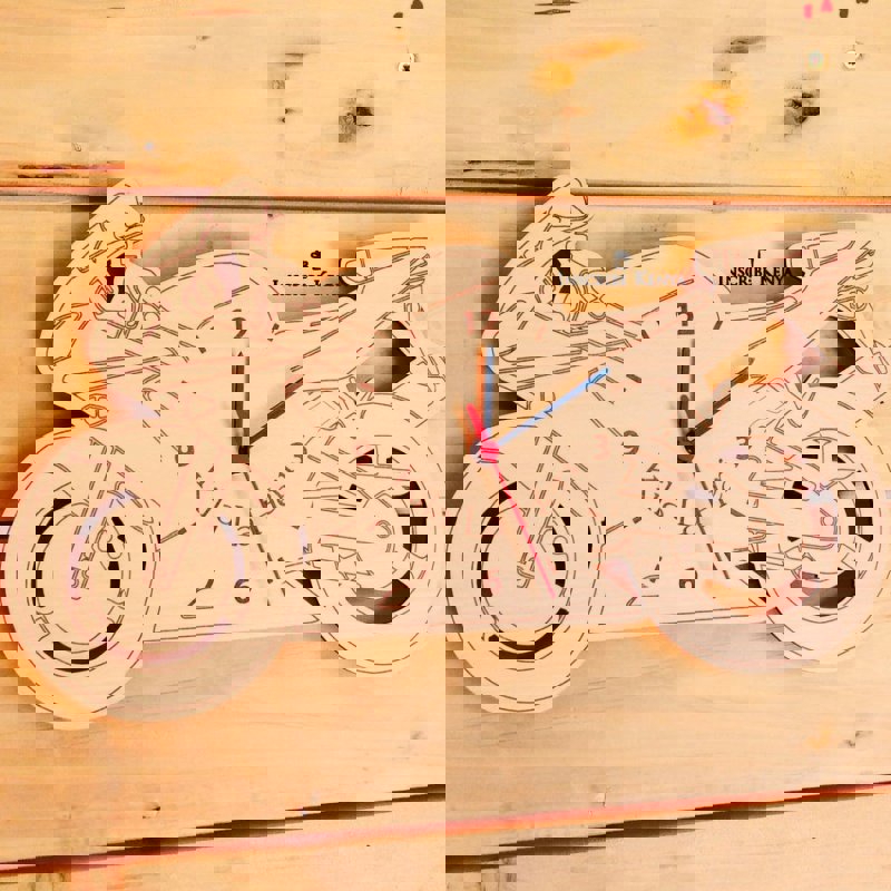 طرح ساعت موتور سیکلت مناسب برای استفاده در دستگاه های cnc چوب و cnc لیزر - laser cut motorbike clock