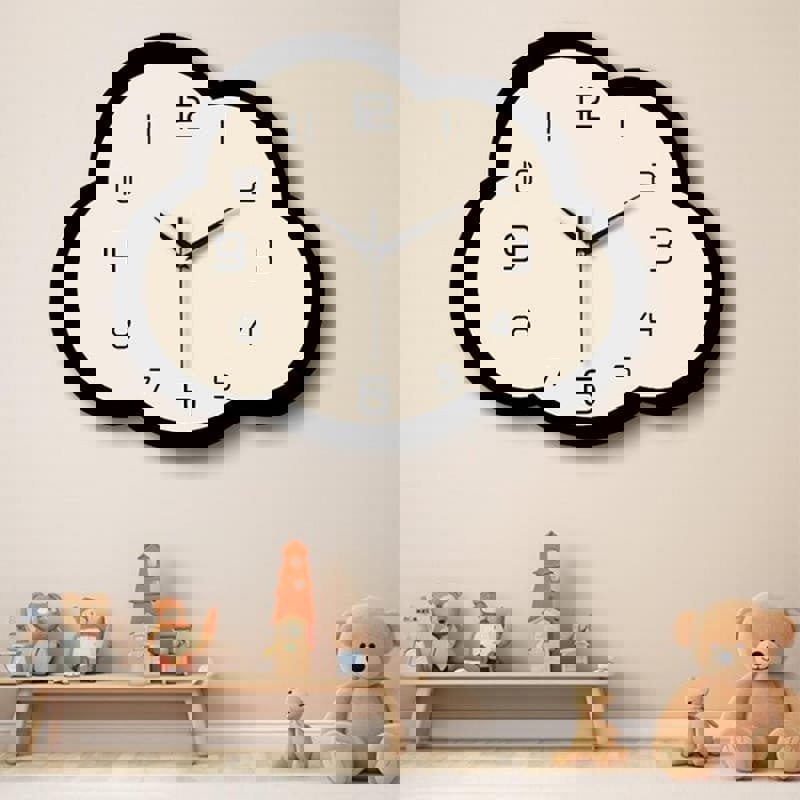 طرح ساعت دیواری ابری ، ساعت شیک و مدرن کارتونی زیبا مناسب برای استفاده در دستگاه های cnc چوب و cnc لیزر - laser cut cloud wall hanging clock modern cute cartoon stylish clock