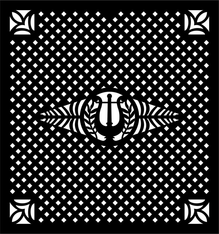 طرح فایل وکتور لایه باز طرح دکور دیواری چوبی قدیمی و منبت کاری شده . مناسب برای استفاده در دستگاه های cnc چوب و cnc لیزر - antiqued carved wood wall decor pattern eps file