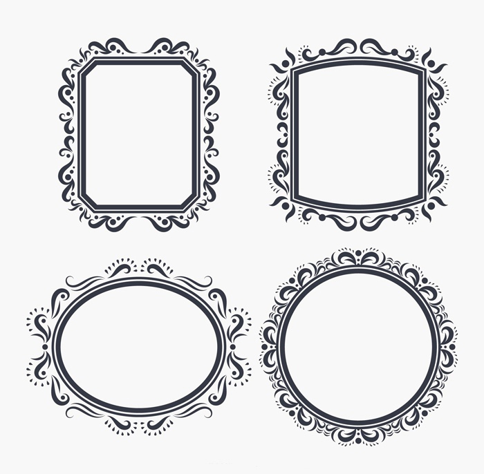 طرح وکتور قاب تزیینی مناسب برای استفاده در دستگاه های cnc چوب و cnc لیزر - ornate frame vectors dxf file